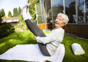 senior woman exercising outdoors