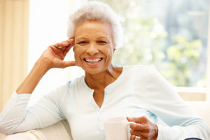 Senior African American woman at home